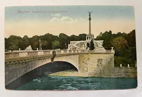 München Friedenssäule & Luitpoldbrücke Stadt Bayern Deutschland 8477 K TH