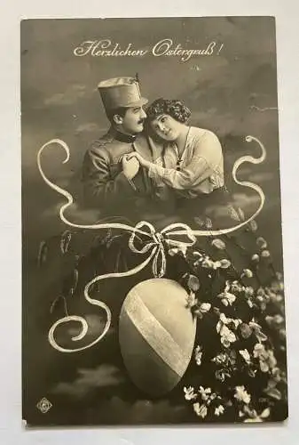 Herzlichen Ostergruß Krieg Soldat Uniform Frau Paar Ostern Ei 650139 K TH