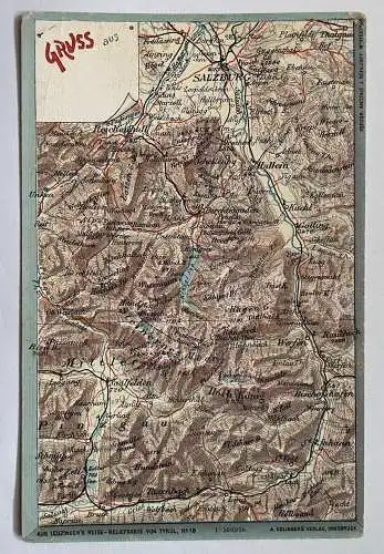 Gruss Aus Salzburg Landkarte Hallein Hoch König Österreich 50342 K TH