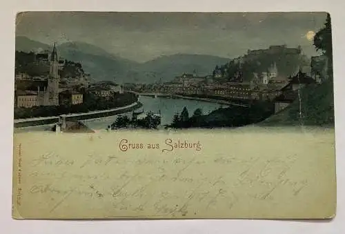 Gruss Aus Salzburg Stadt Ansicht Salzach Fluss Festung Österreich 79170 K TH
