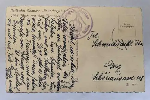 Seilbahn Ebensee Feuerkogel 1625m 1941 Blick Traunsee Oberösterreich 8442 K TH