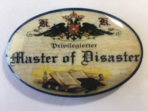 Nostalgie flaschenöffner magnet priviligierter master of disaster studentenmütze
