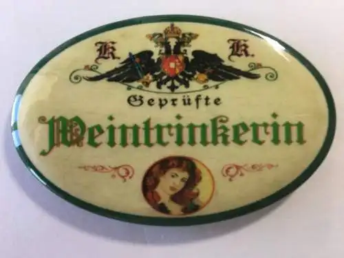 Nostalgie flaschenöffner magnet geprüfte weintrinkerin weinglas
