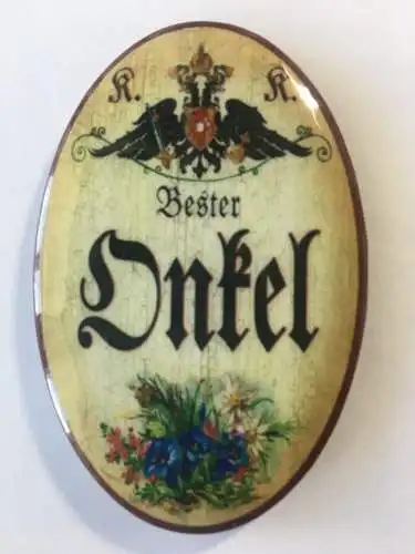 Nostalgie flaschenöffner magnet bester onkel blumenstrauß