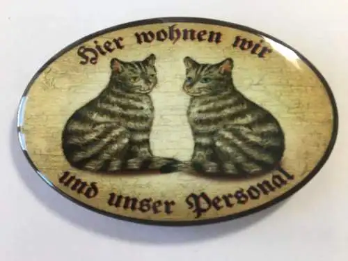 Nostalgie flaschenöffner magnet hier wohnen wir u.u. personal getigerte katzen