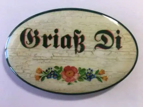 Nostalgie flaschenöffner magnet griaß di grüß dich blumen