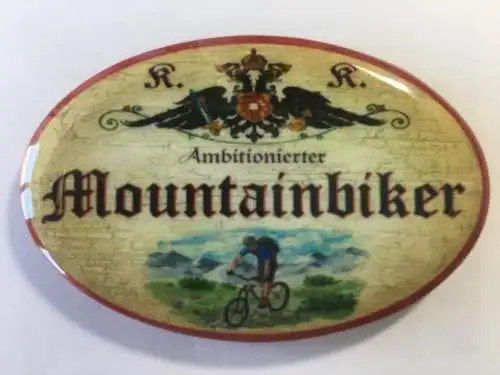 Nostalgie flaschenöffner magnet ambitionierter mountainbiker fahrrad