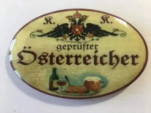 Nostalgie flaschenöffner magnet geprüfter österreicher wein bier