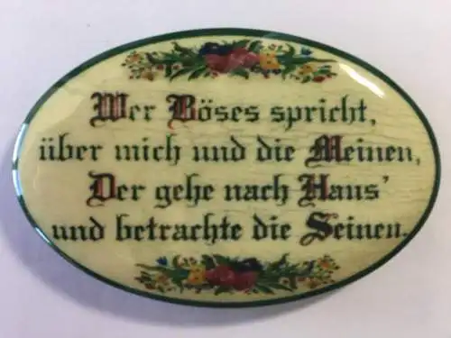 Nostalgie flaschenöffner magnet wer böses spricht über mich u. die meinen blumen