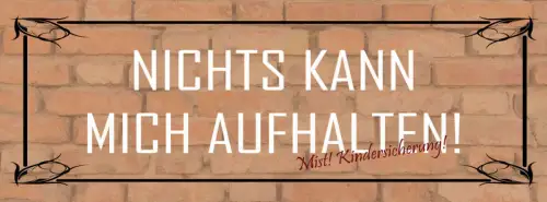 Schild Nichts Kann Mich Aufhalten Mist Kindersicherung 27x10 Blech od.Holz