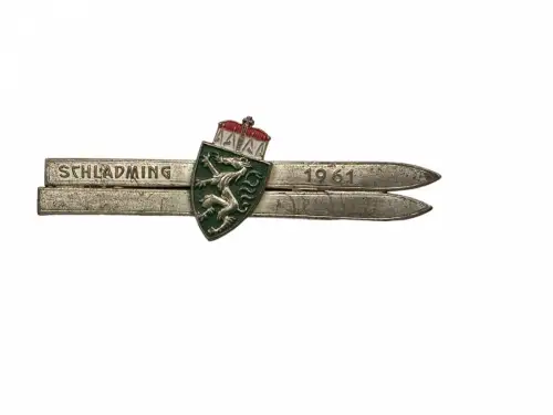 Schladming Anstecknadel Ski 1961 Steiermark 7.2 cm Lang  165803