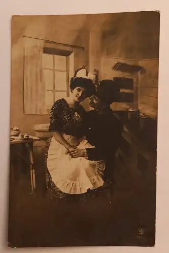 Liebespaar Soldat mit Frau Künstlerkarte 600603A gr D