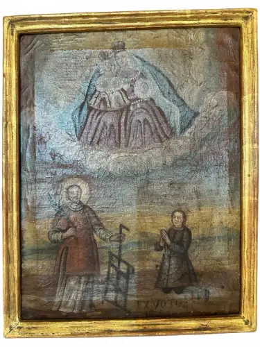 EX VOTO Heiligenbild  Votivbild Hl. Laurentius 39x47 datiert 1759 Mariapfarr
