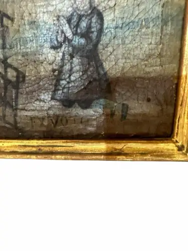 EX VOTO Heiligenbild  Votivbild Hl. Laurentius 39x47 datiert 1759 Mariapfarr