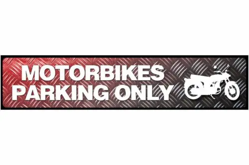 Schild motorbike parking motorrad parkplatz parken biker 46 x 10 blech od. holz
