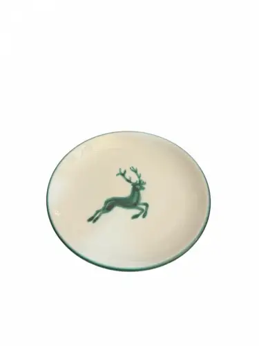Gmundner Keramik Grüner Hirsch Dessrtteller flach