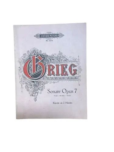 Sonate Opus 7 E moll. Klavier zu 2 Händen. Grieg, Edvard: