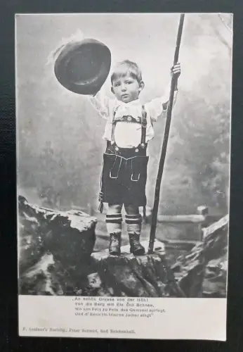 Junge Mit Lederhose Hut Stock Am Berg Tracht Gr A0005 K