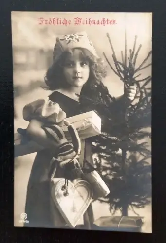 Fröhliche Weihnachten Mädchen Mit Baum Und Geschenke Gr A0011 Shop