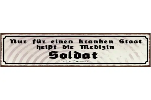 Schild nur für einen kranken staat heißt die medizin soldat krieg lu buwei 46x10