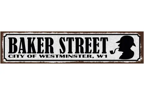 Schild Baker Street City Of Westminster W1 London GB UK 46 x 10 Blech od. Holz