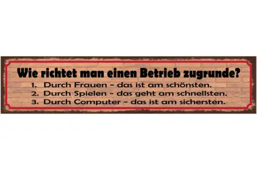 Schild Wie Richtet Man Einen Betrieb Zugrunde? Durch Frauen Spielen Computer