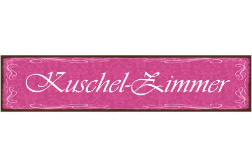 Schild Kuschel Zimmer Liebe Romantik Paar Wohnung Raum 46 x 10 Blech od. Holz