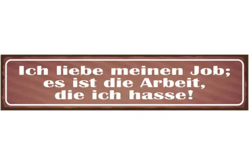 Schild ich liebe meinen job es ist die arbeit die ich hasse 46x10 blech od. holz