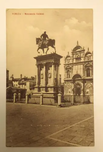 Venezia Venedig Monumento Collenni Statue Reiter 50316 Shit