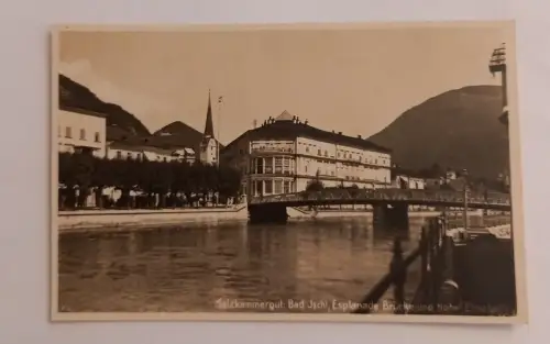 Bad Ischl Esplanade Brücke und Hotel 600652A gr ShOö