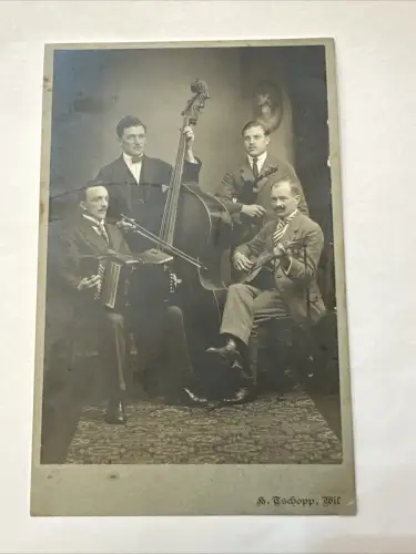 CAB Foto Musiker Musikanten Cello Geige Akkordeon Wil Schweiz 17  X 11 cm 3478 J