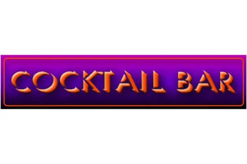 Schild Cocktail Bar Alkohol Drinks Glas Getränk Wirt Lokal 46 x 10 Blech od.Holz