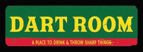 Schild Dart Room Place To Drink & Throw Sharp Things Spiel 27x10 Blech od.Holz