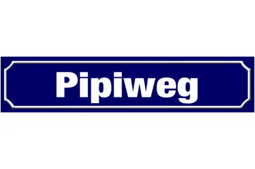 Schild Pipi Weg WC Toilette Klo Hund Ort Straße Platz 46 x 10 Blech od. Holz