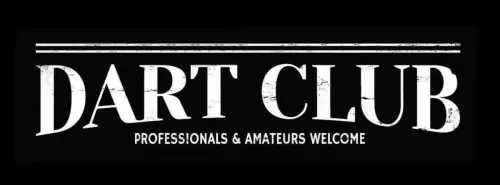 Schild Dart Club Professionals & Amateurs Welcome Darten 27x10 Blech od.Holz