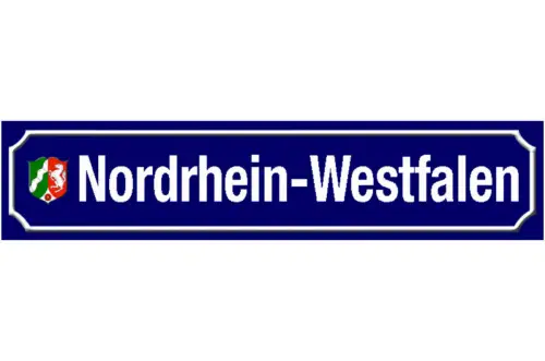 Schild Nordrhein Westfalen Deutschland Ort Straße Platz 46 x 10 Blech od. Holz