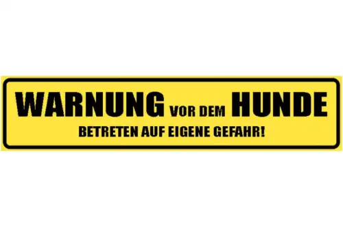 Schild warnung hund betreten eigene gefahr verbot wachhund 46 x 10 blech od.holz
