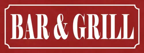 Schild Bar & Grill Imbiss Restaurant Diner Essen Getränke 27x10 Blech od.Holz