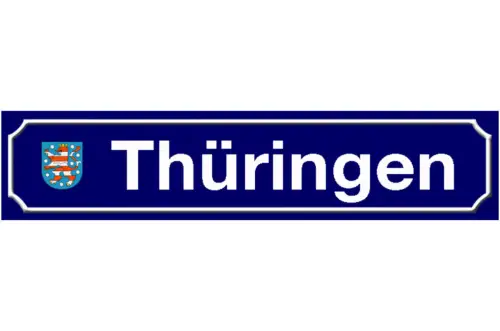 Schild Thüringen Deutschland Bundesland Ort Straße Platz 46 x 10 Blech od. Holz