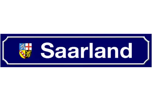 Schild Saarland Deutschland Bundesland Ort Straße Platz 46 x 10 Blech od. Holz