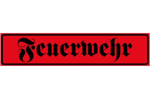 Schild Feuerwehr Brand Bekämpfung Schutz Hilfe Unfall 46 x 10 Blech od. Holz