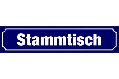 Schild Stammtisch Restaurant Wirt Lokal Ort Straße Platz 46 x 10 Blech od. Holz