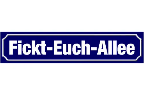 Schild Fickt Euch Allee Schimpfen Fluchen Ort Straße Platz 46 x 10 Blech od.Holz