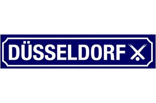 Schild Düsseldorf Stadt Deutschland Ort Straße Platz 46 x 10 Blech od. Holz
