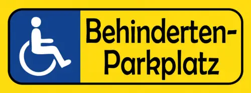 Schild Behinderten Parkplatz Parken Auto Rollstuhl 27x10 Blech od.Holz