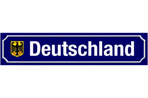 Schild Deutschland Germany Republik Ort Straße Platz 46 x 10 Blech od. Holz