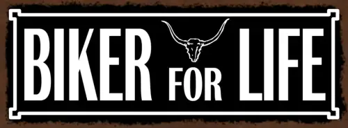 Schild Biker For Life Motorrad Fahrer Moped Bike Leben Hobby 27x10 Blech od.Holz