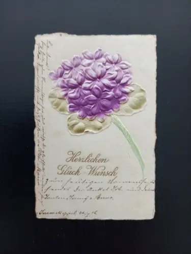 Herzlichen Glückwunsch Prägekarte Blume 40219 Gr