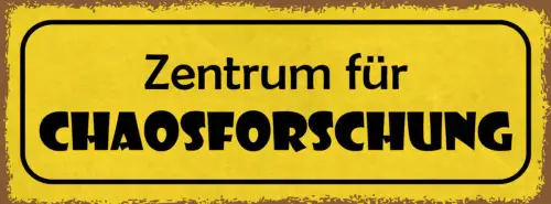 Schild zentrum für chaos forschung unordnung aufräumen 27x10 blech od.holz
