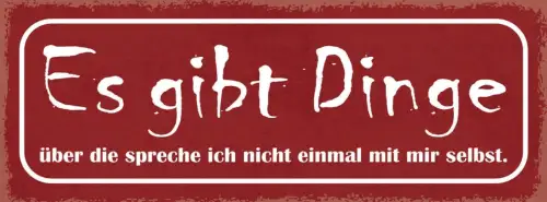 Schild es gibt dinge über die spreche ich nicht einmal mit mir selbst 27x10